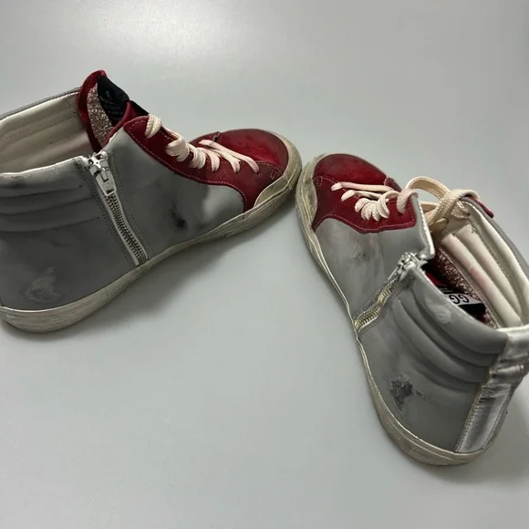  High-Top Suede Sneakers Grey Red Silver Men’s EU 41/US 8 $545 Golden Goose High-Top Suede Sneakers Grey Red Silver Men main image 2